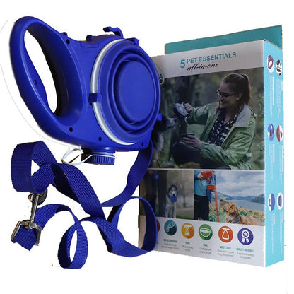 3-in-1 Dog leash with water holder and cup
