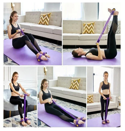 Multifunctional training band with foot loop for effective full body training
