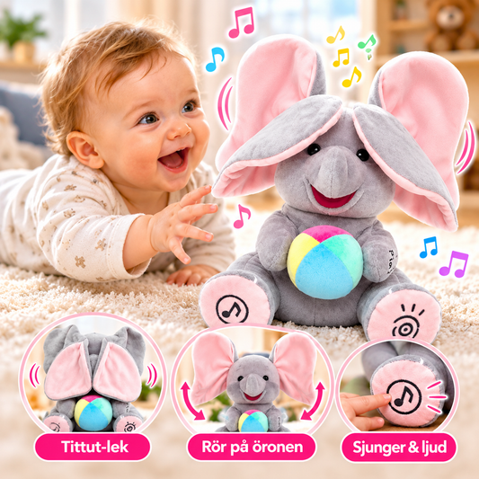 Interactive Singing Elephant with Peek-a-Boo and Music