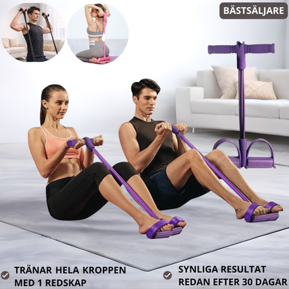 Multifunctional training band with foot loop for effective full body training