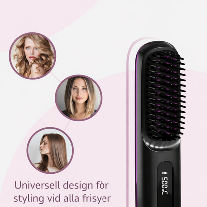 Portable Heat Brush - Smooth, styled hair in minutes