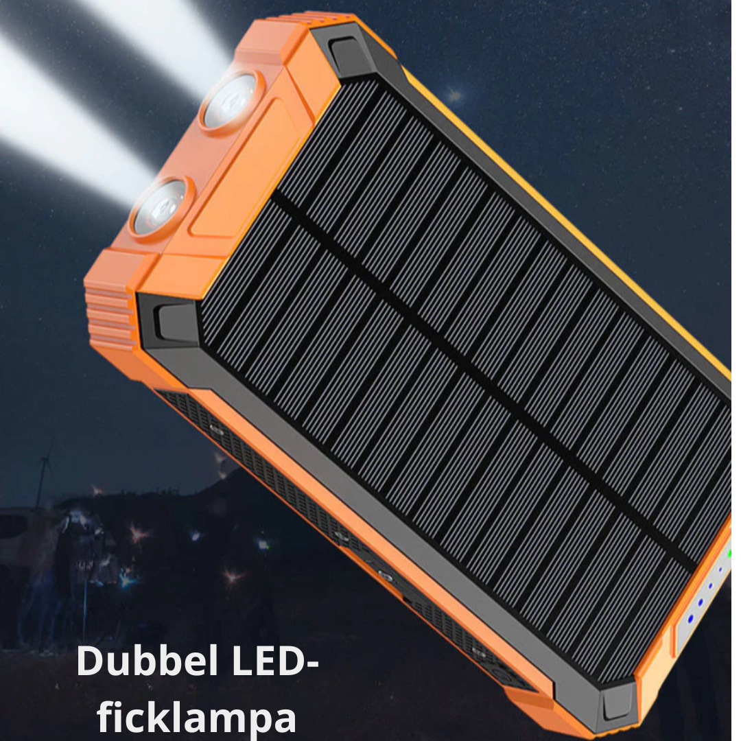 Solar Powerbank with dual charging (USB and solar cell)