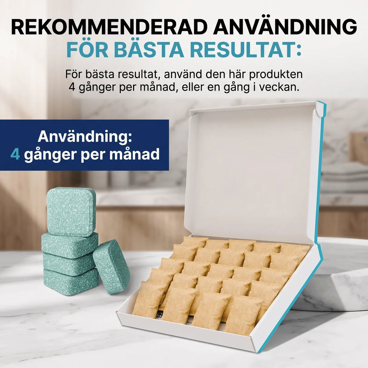 Cleaning tablets for washing machines - against dirt, odors, limescale and animal hair