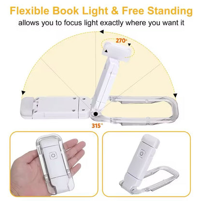 Portable Reading Light - Rechargeable, Adjustable Light & USB LED