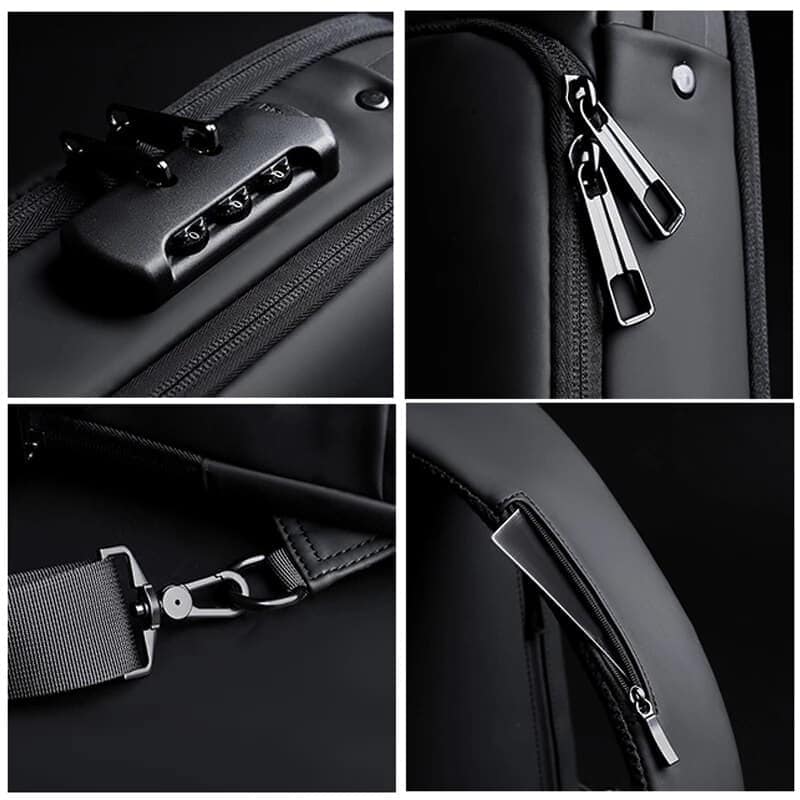 Anti-theft and waterproof shoulder strap bag with USB charging