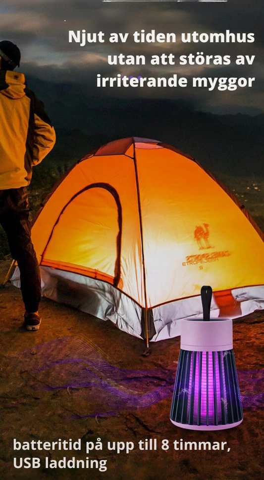 Anti-mosquito lamp with electric shock cordless
