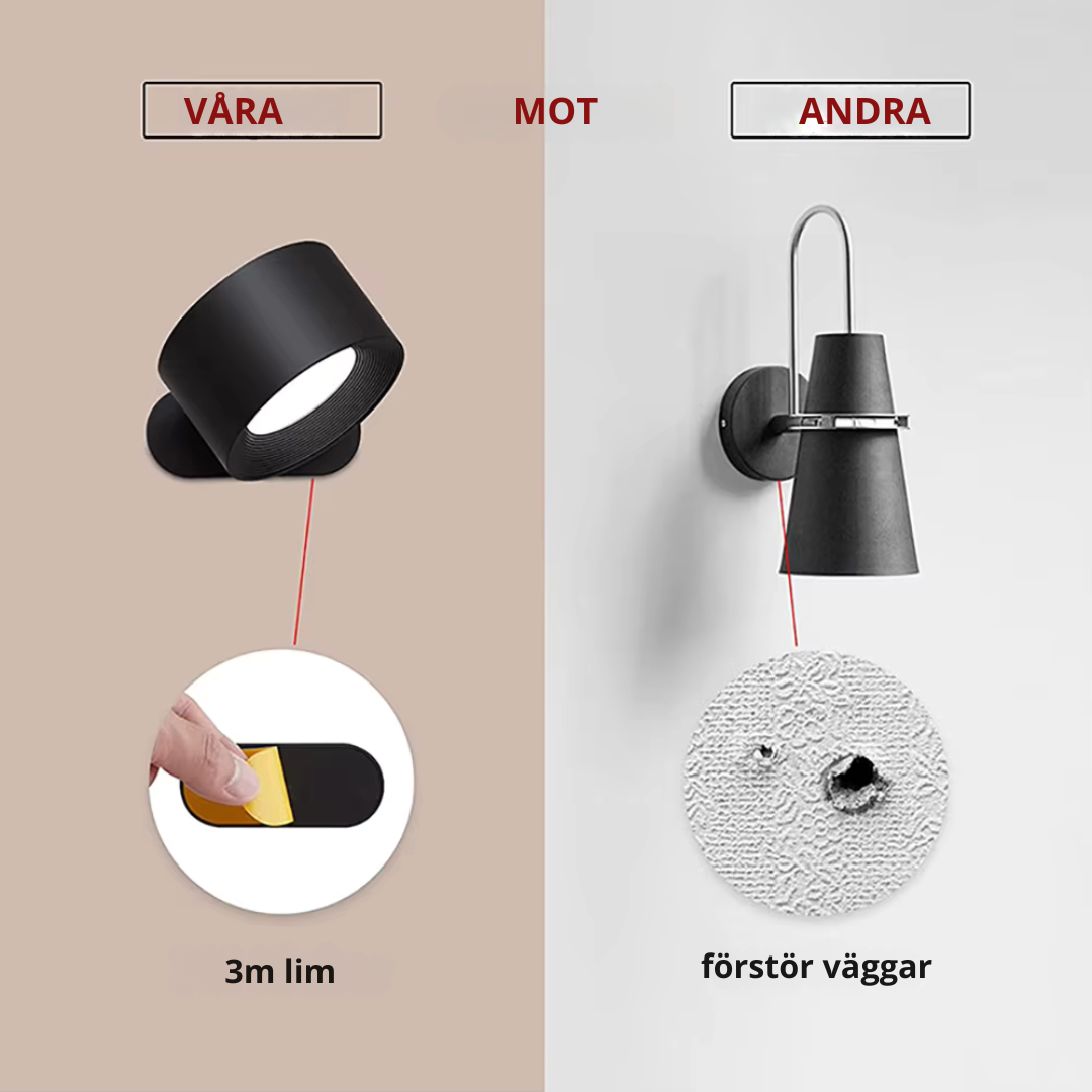 Nordic Light – cordless, rechargeable and remote-controlled wall lamp in Scandinavian design