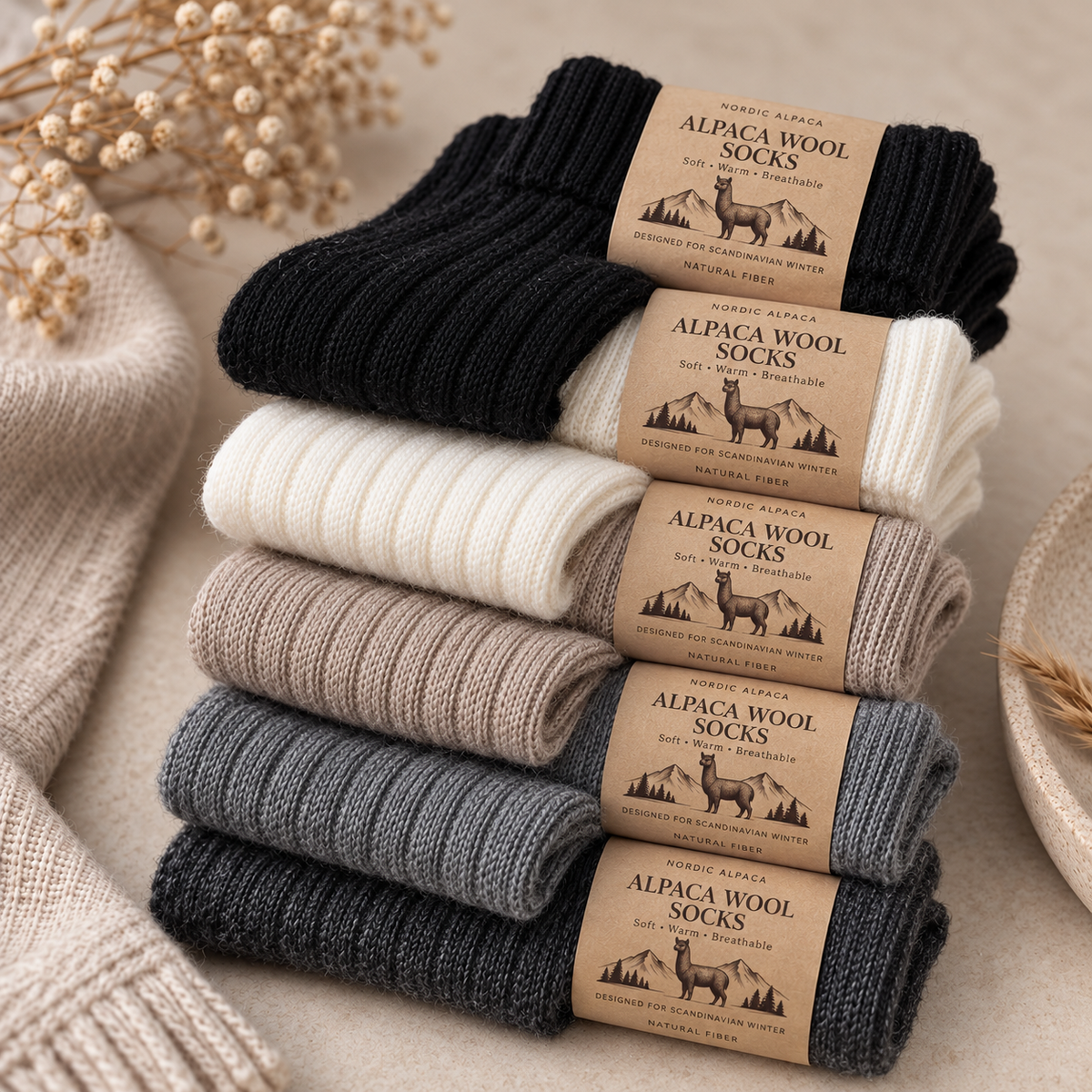Alpaca Wool Socks - natural warmth for cold feet