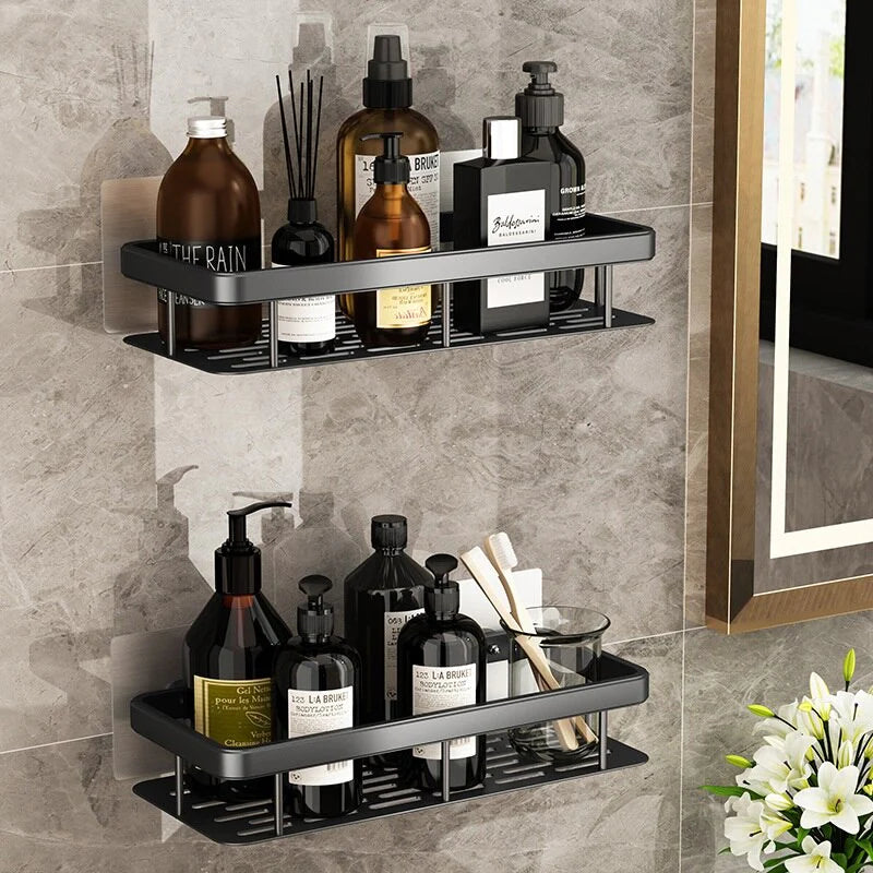 Self-adhesive wall shelf without drilling - Stable storage for bathroom & kitchen