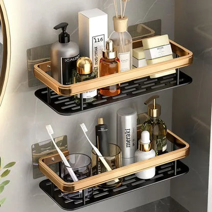 Self-adhesive wall shelf without drilling - Stable storage for bathroom & kitchen